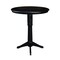 International Concepts Round 36 in Rd Top Pedestal Table, 12 in Leaf, 40.9 inH, Adjustable Height, Black, 36 in W, 48 in L K46-36RXT-27B-6B-2 - alternate 2